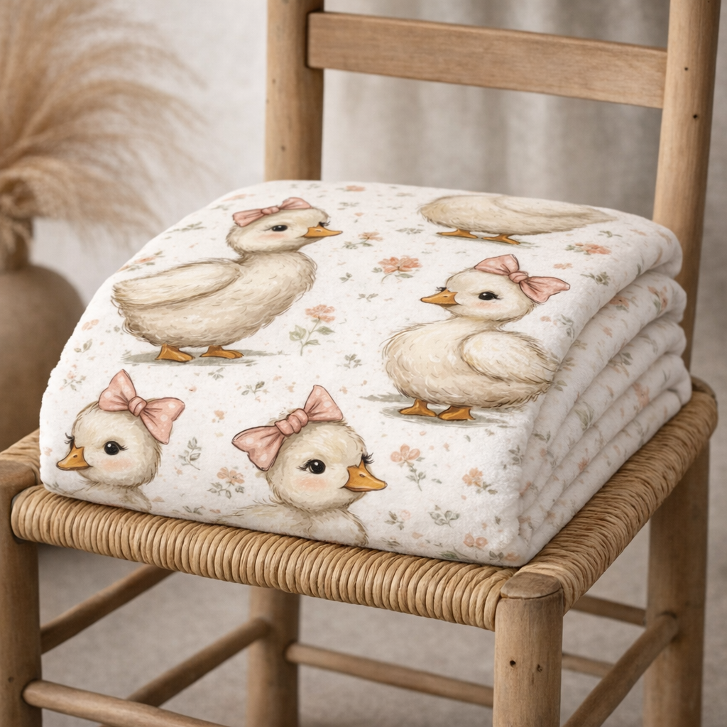 Couverture douceur canard et caneton