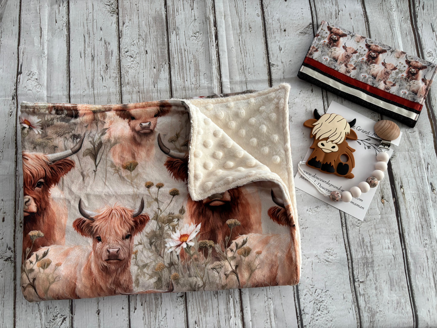 Ensemble cadeau highland fleuri