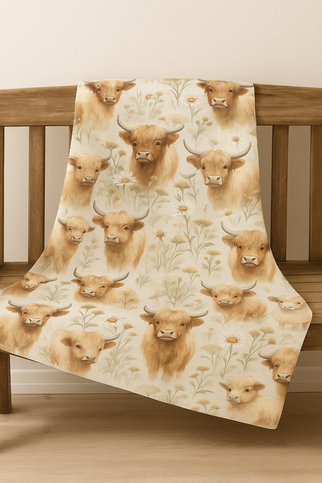 Couverture en squish highland fleuri