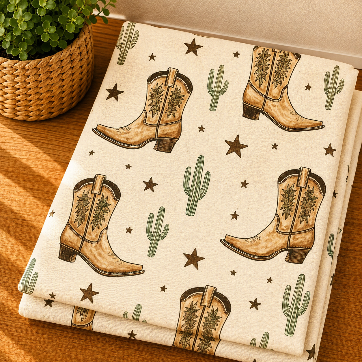 Couverture douceur Cow-boy boots