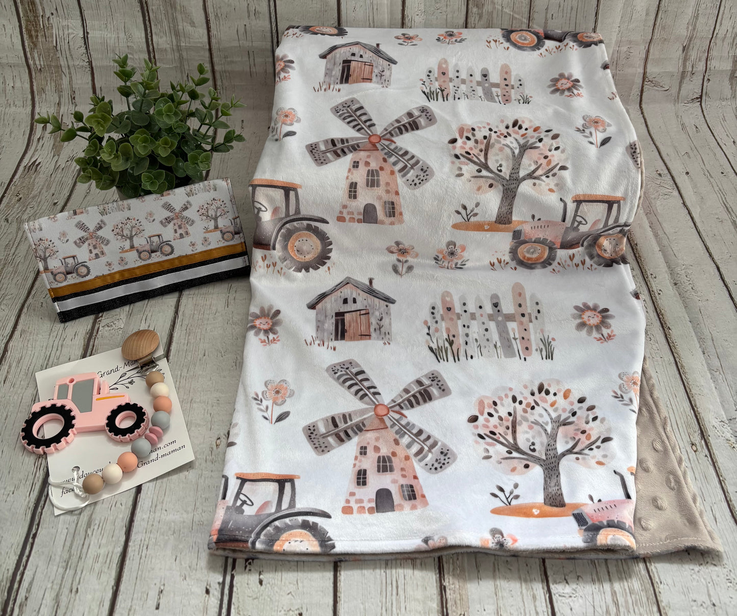 Ensemble cadeau tracteur boho
