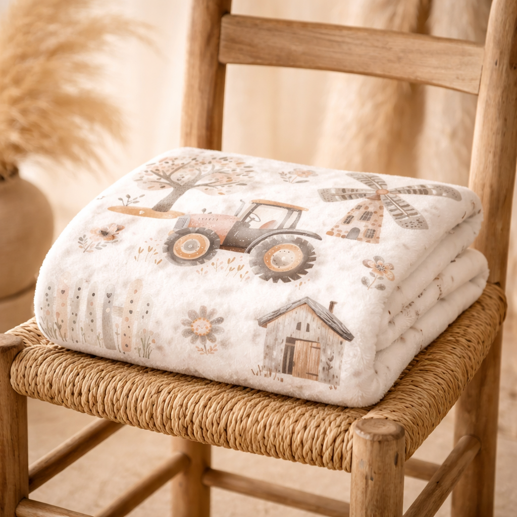 Couverture douceur tracteur boho