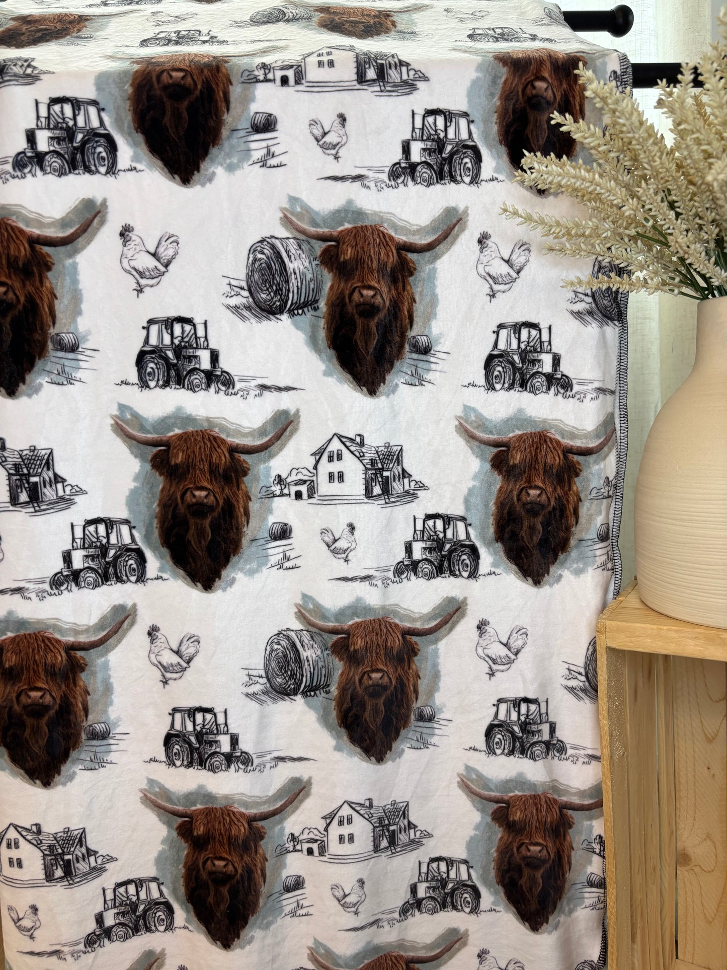 * PRECOMMANDE *Couverture en squish adultes Boeuf highland livraison 3-4 semaine