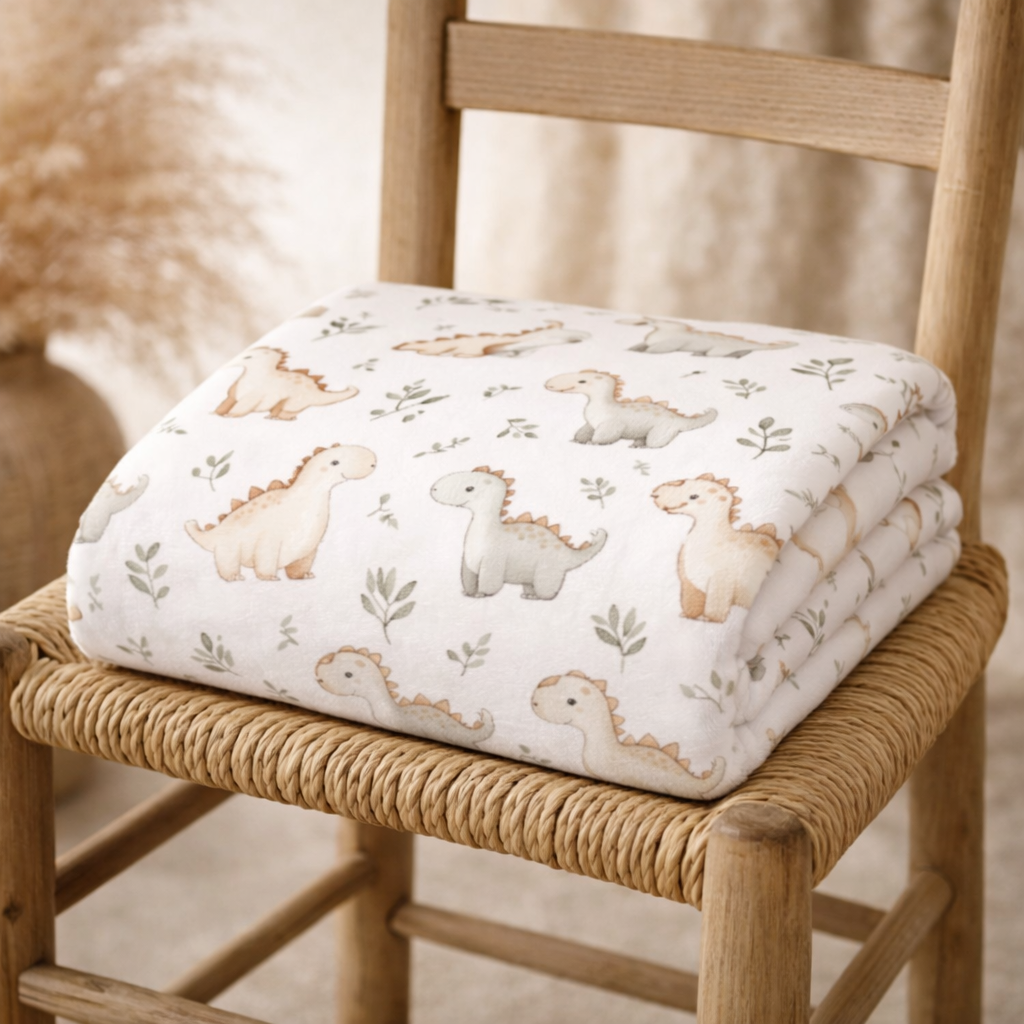 Couverture douceur dino neutre