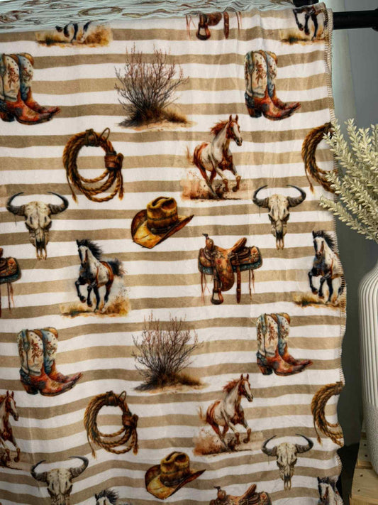 * PRECOMMANDE *Couverture en squish  asultes cheval western livraison 3-4 semaine