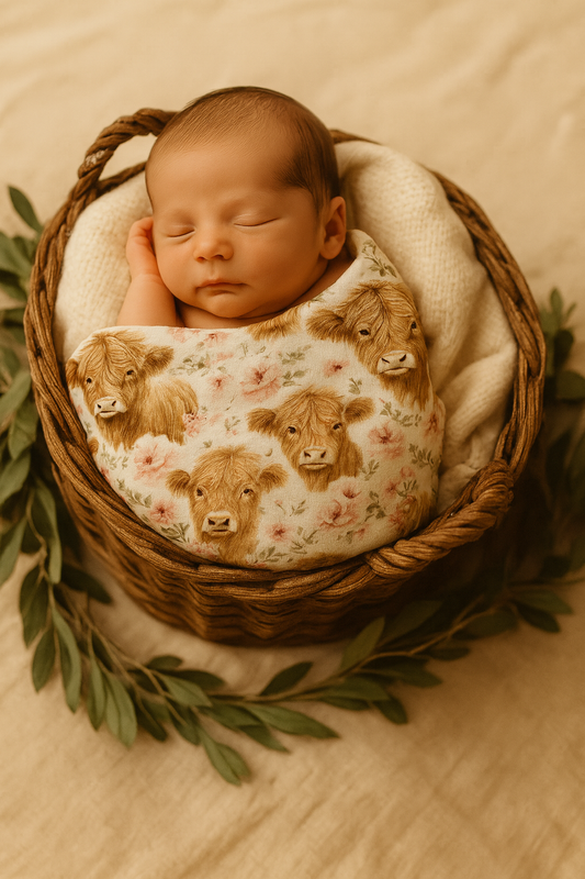 Mousseline highland fleurs aquarelle