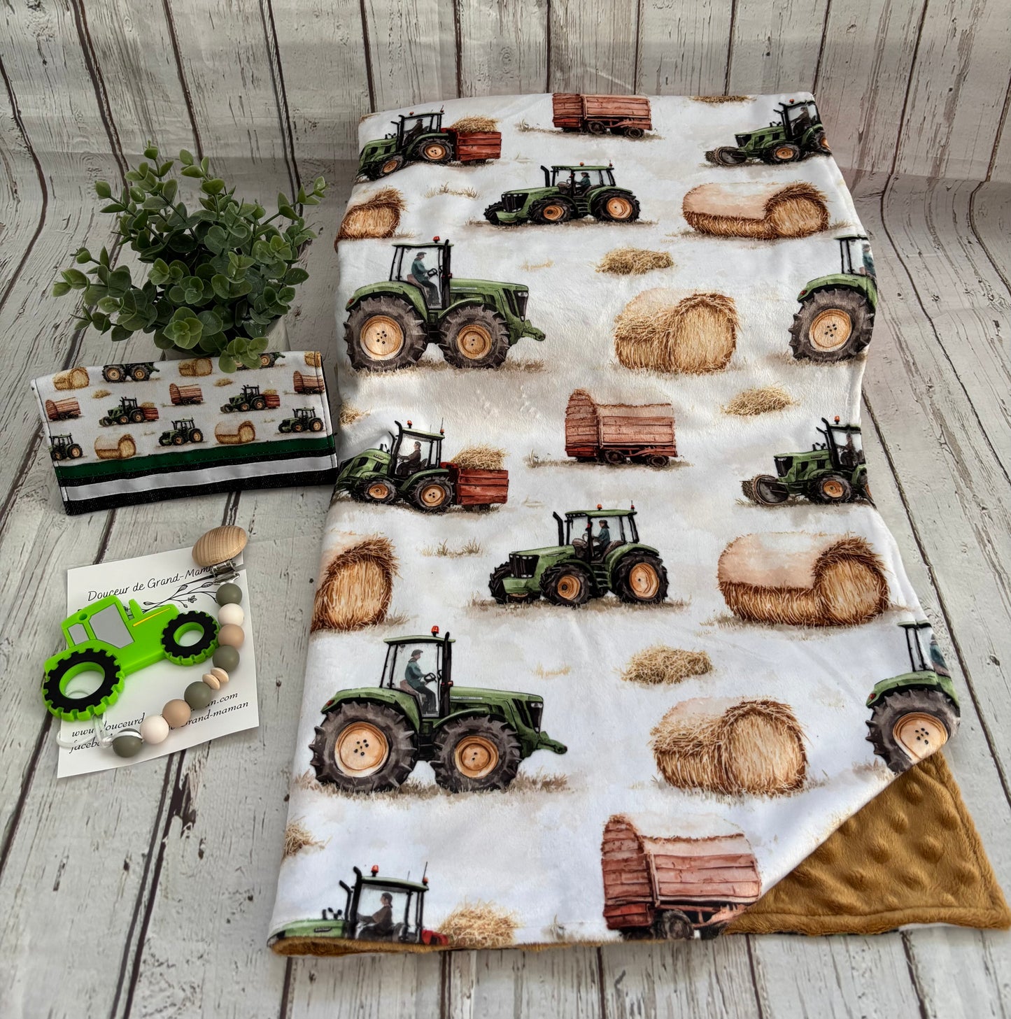 Ensemble cadeau Tracteur et balle de foins