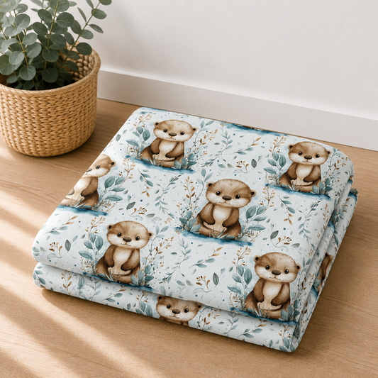 Couverture douceur Bébé loutres