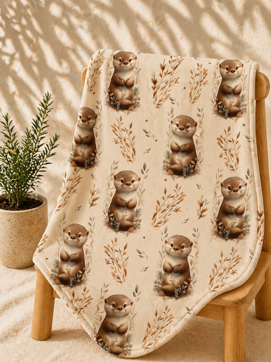 Couverture douceur Loutres champêtre