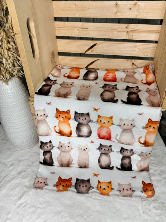 Couverture en squish chat multicolore