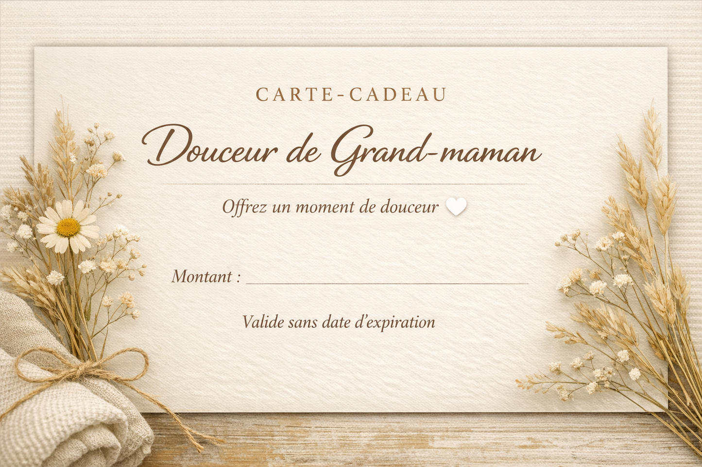 Carte cadeau Douceur de Grand-maman