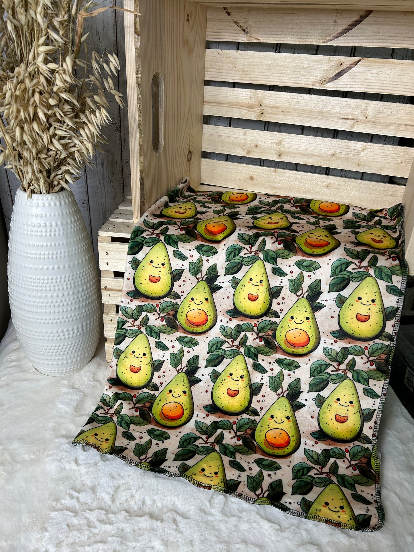 Couverture en squish Avocat joyeux ( petit motifs)