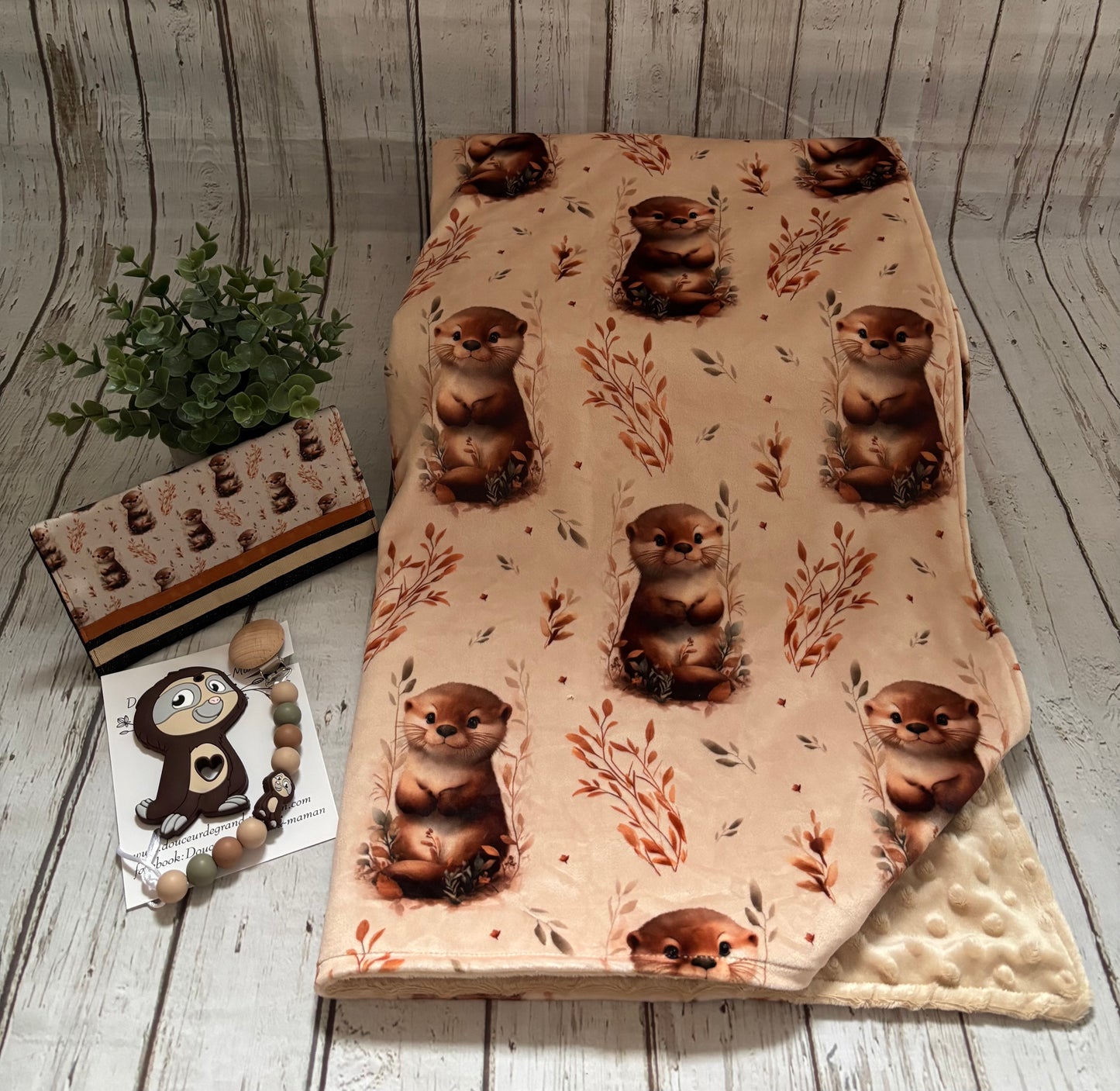 Ensemble cadeau Loutres champêtre