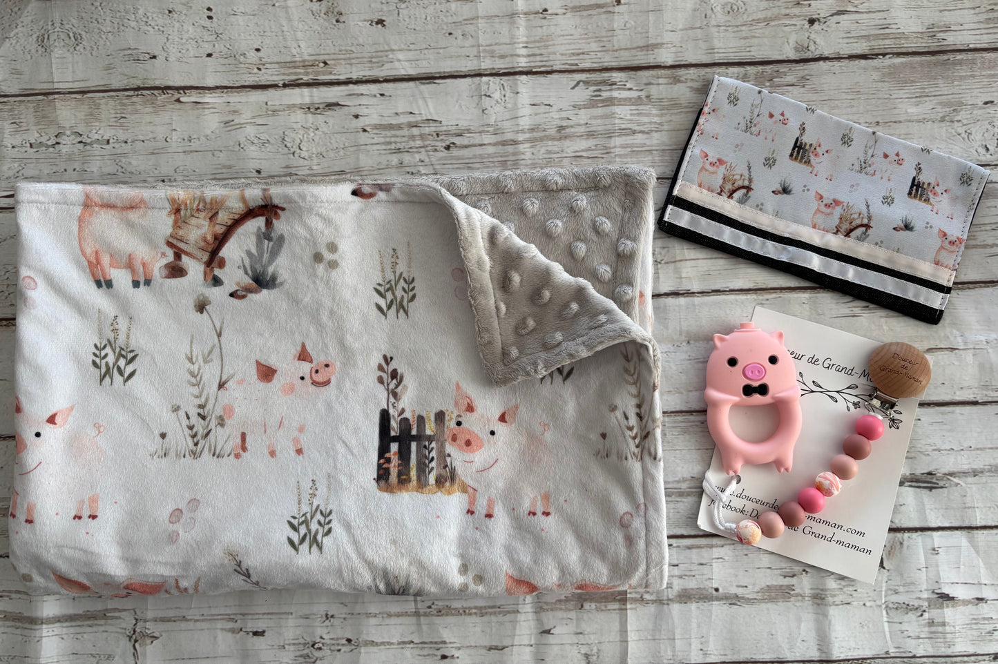 Ensemble cadeau ferme des cochons