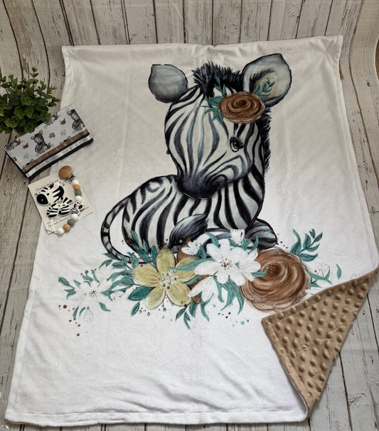 Ensemble cadeau Zèbre / fleurs