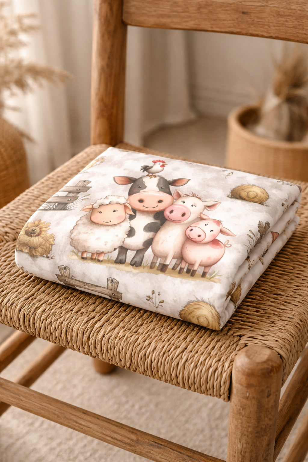 Couverture douceur câlin  de la ferme