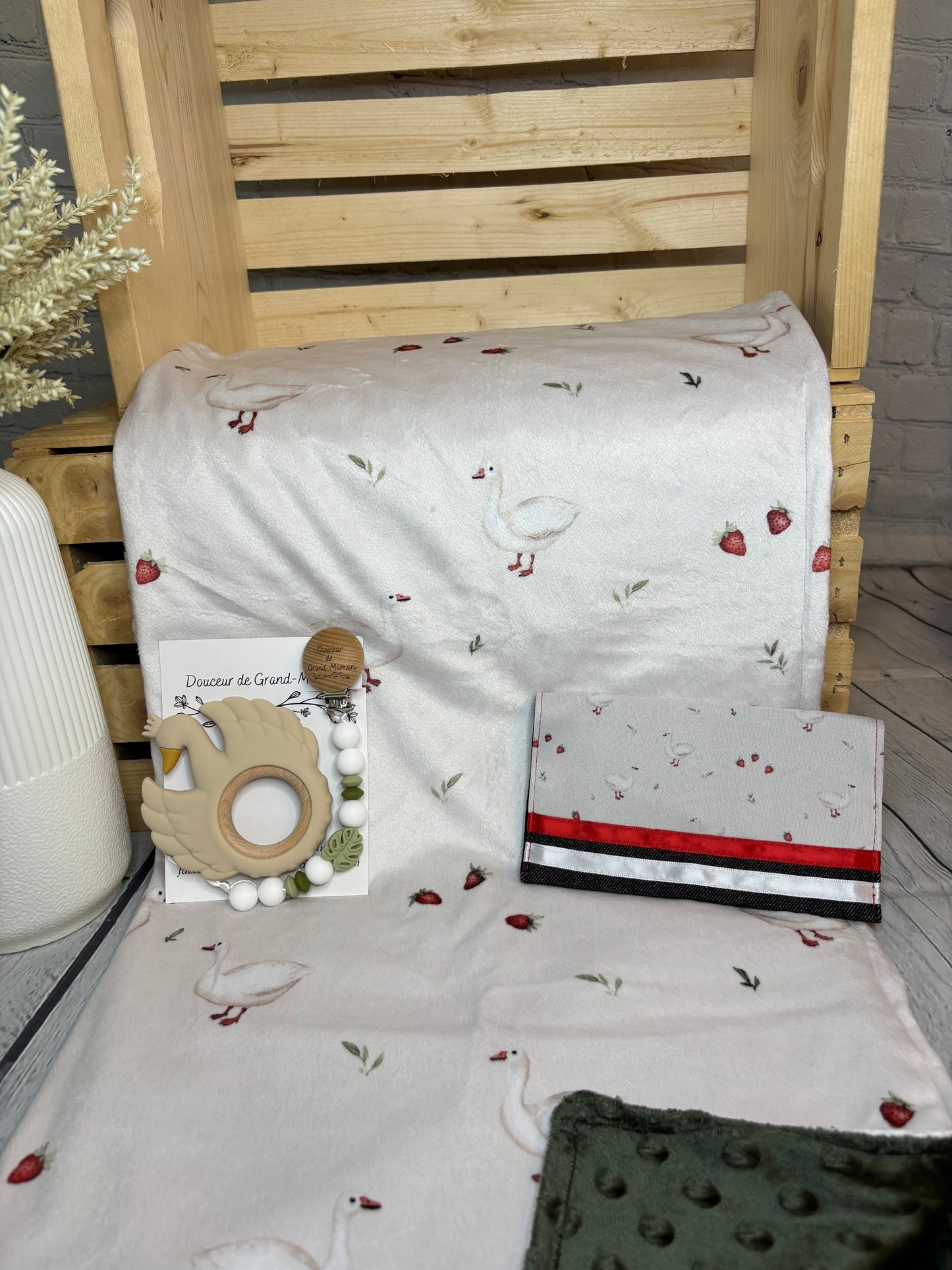 Ensemble cadeau canard et fraise