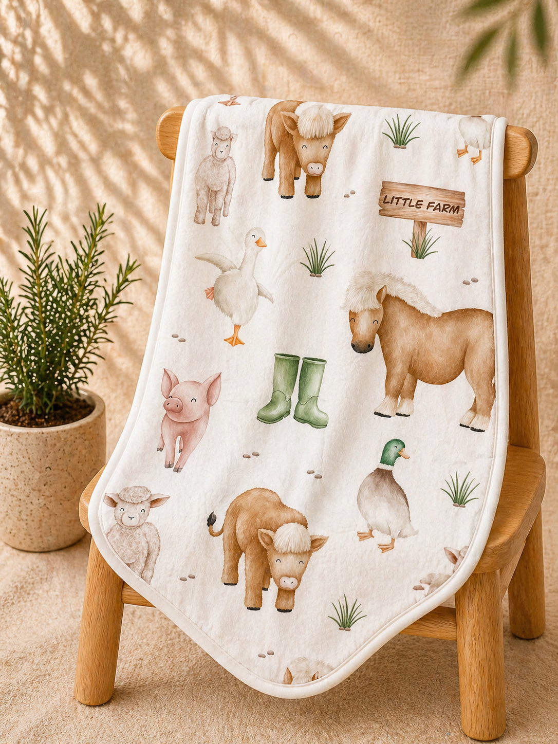 Couverture douceur amis  de la ferme