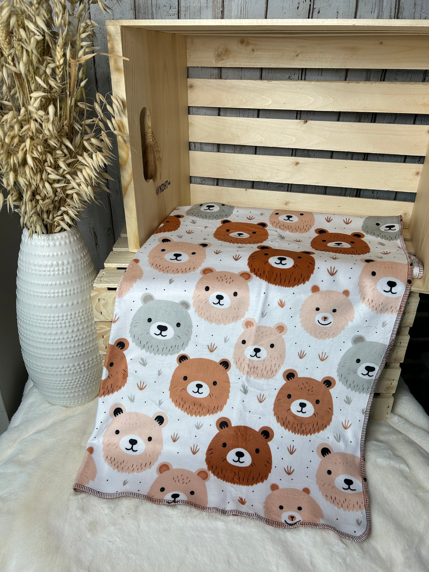 Couverture en squish Ours pastel