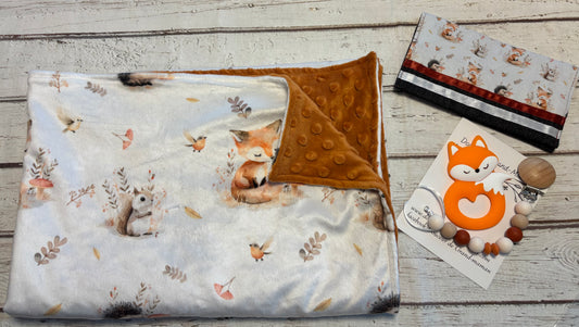 Ensemble cadeau renard écureuil et son hérisson