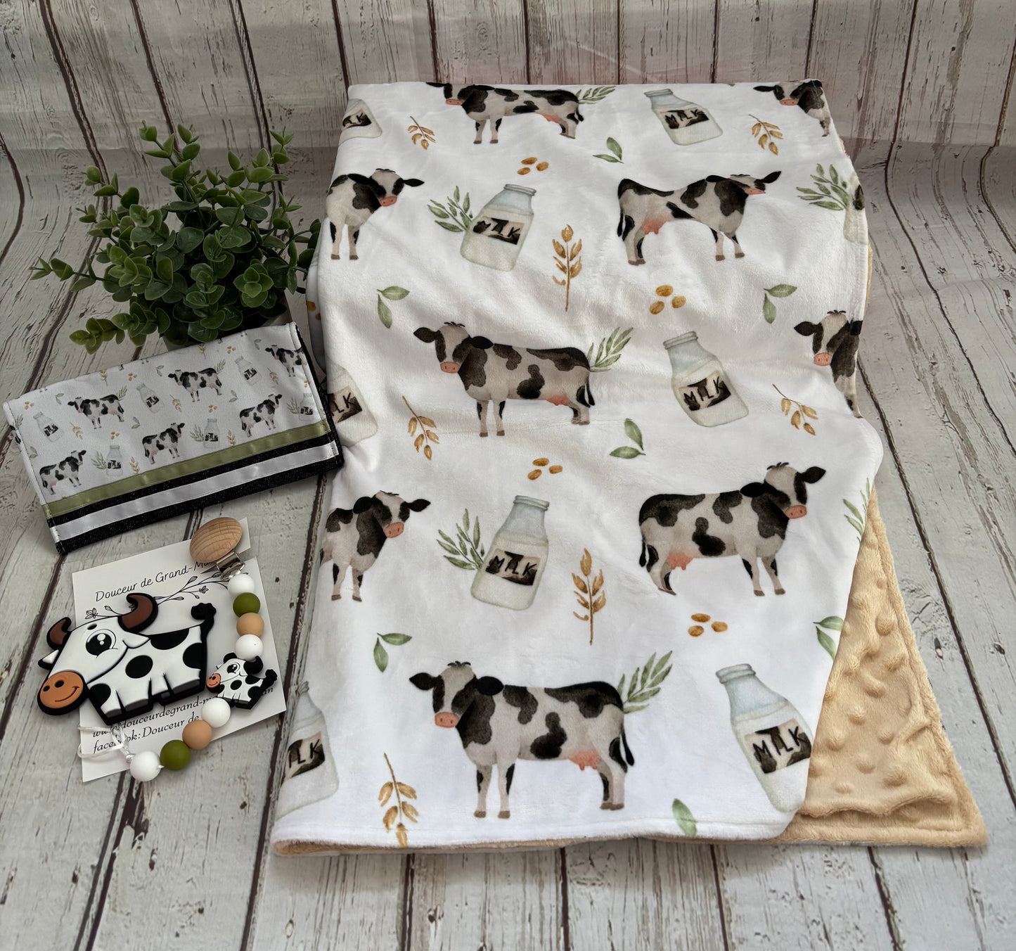 Ensemble cadeau vache laitière