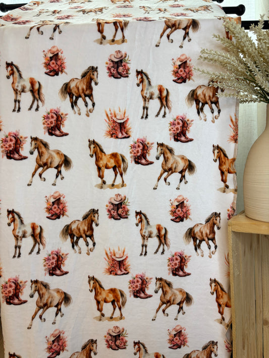 Couverture adulte en squish cheval western