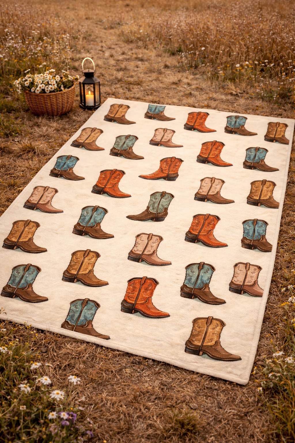 Couverture en squish adultes western boots