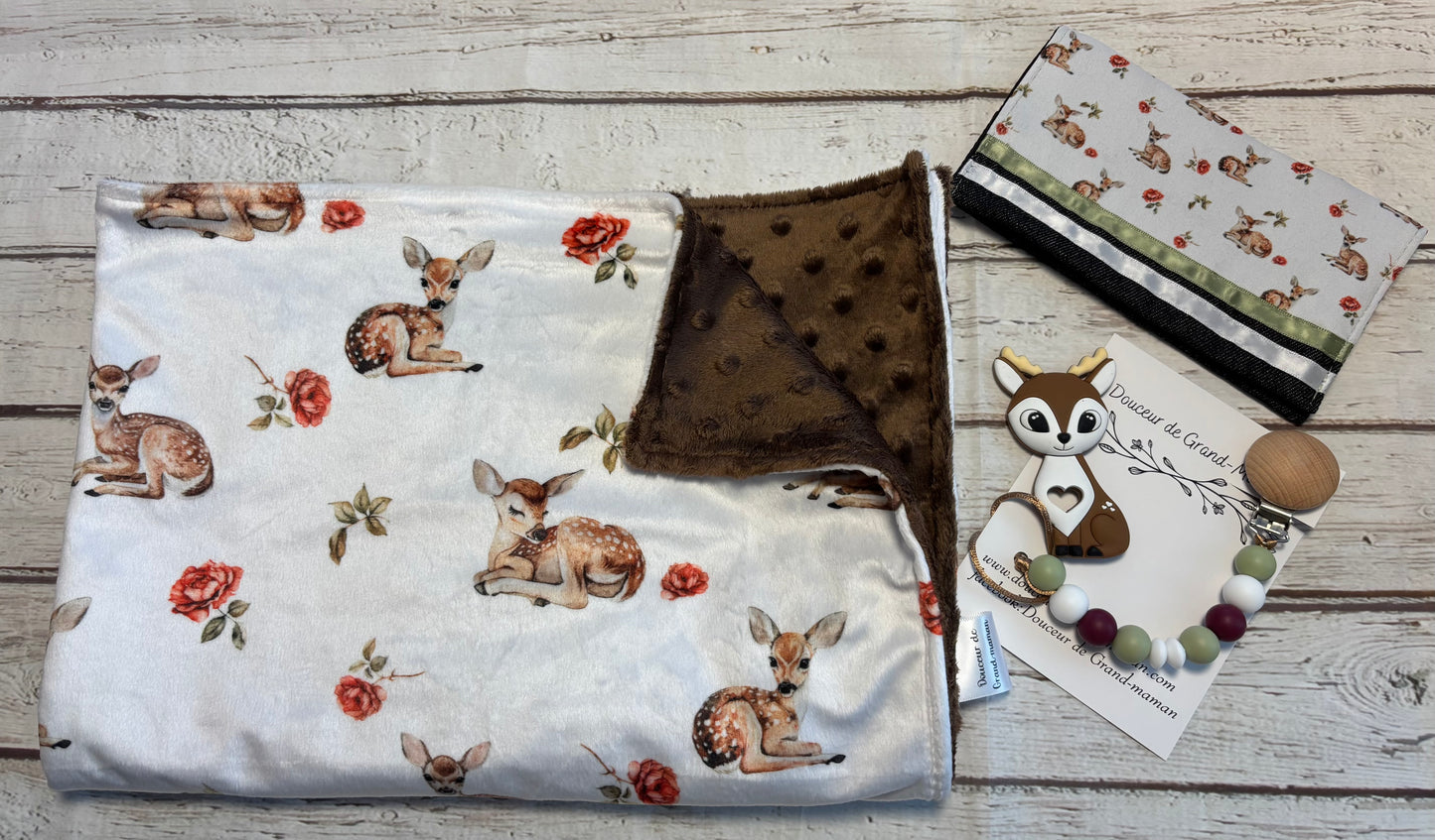 Ensemble cadeau Rose et bambi