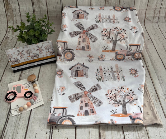 Ensemble cadeau tracteur boho