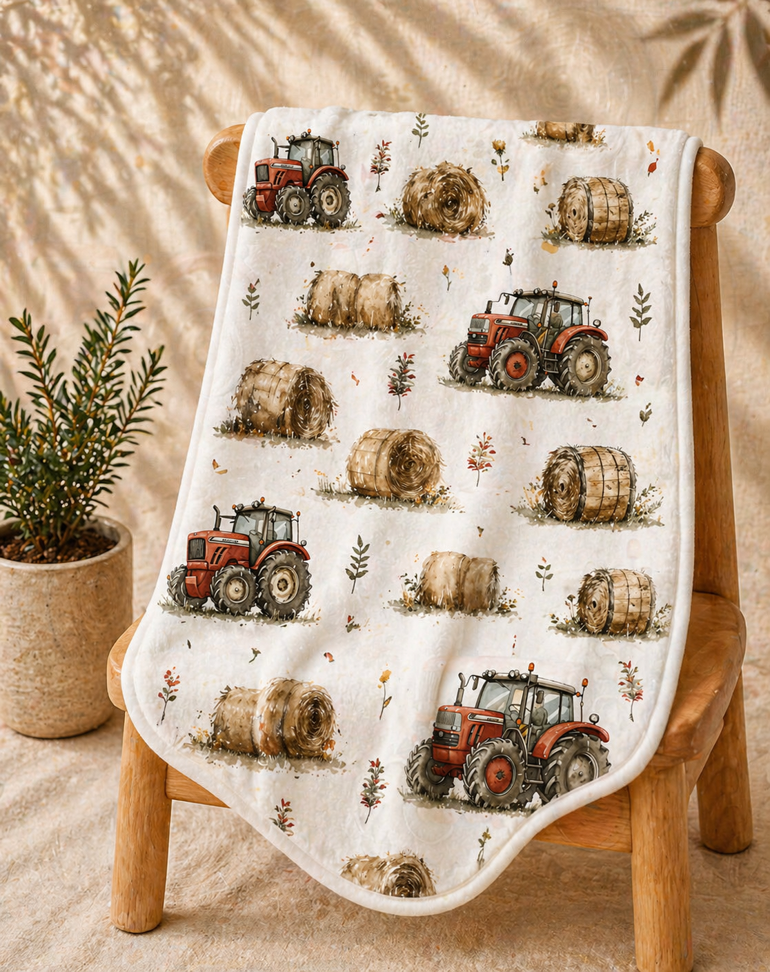 Couverture douceur tracteur aux champs