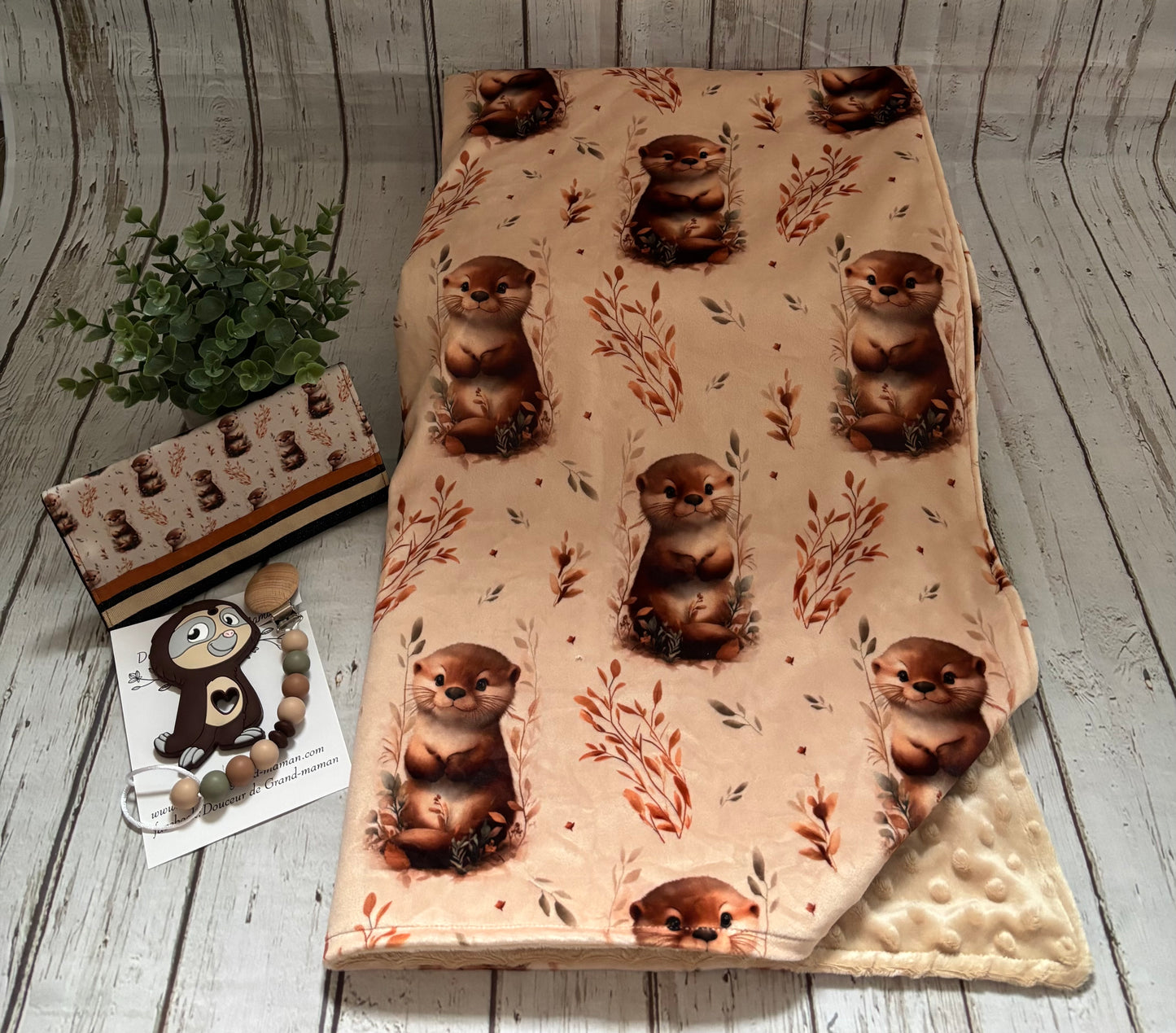 Ensemble cadeau Loutres champêtre