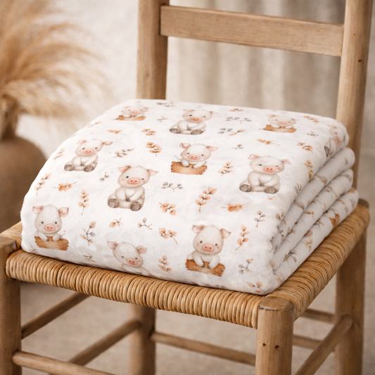 Couverture douceur  bebe cochon