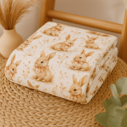 Couverture en squish petit lapin fleuri