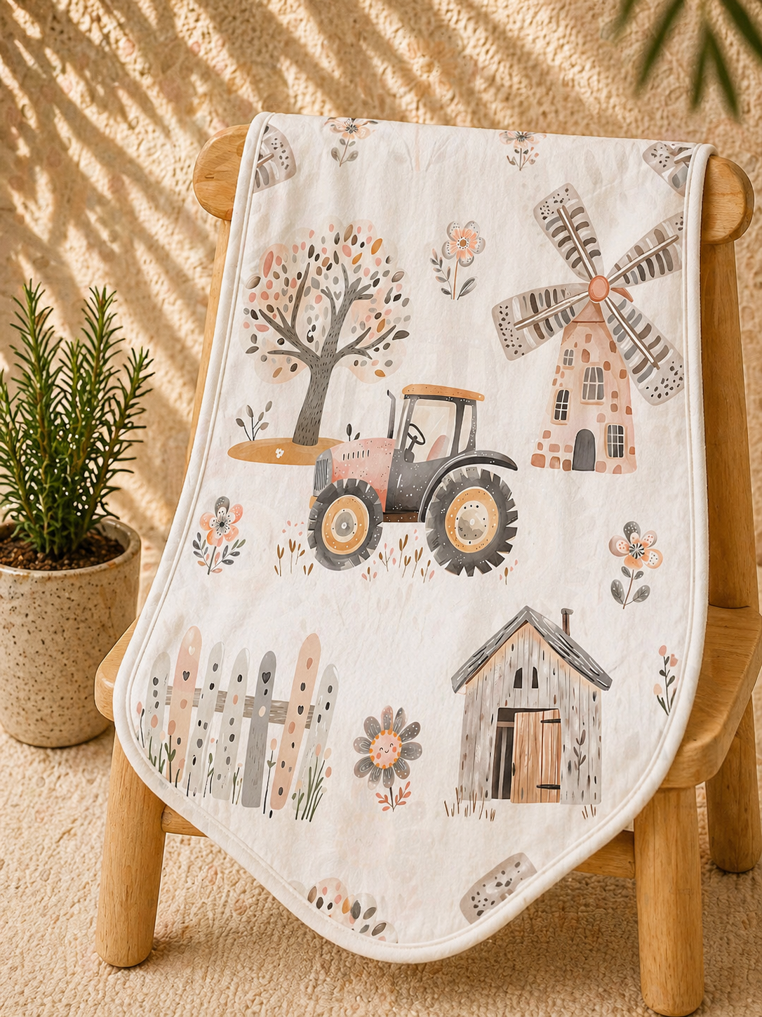 Couverture douceur tracteur boho