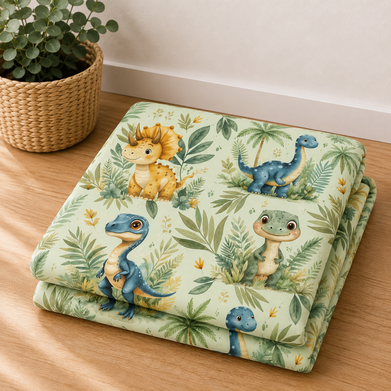 Couverture douceur  Dino tropicaux