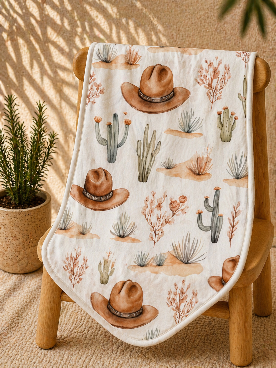 Couverture douceur chapeau cowboy