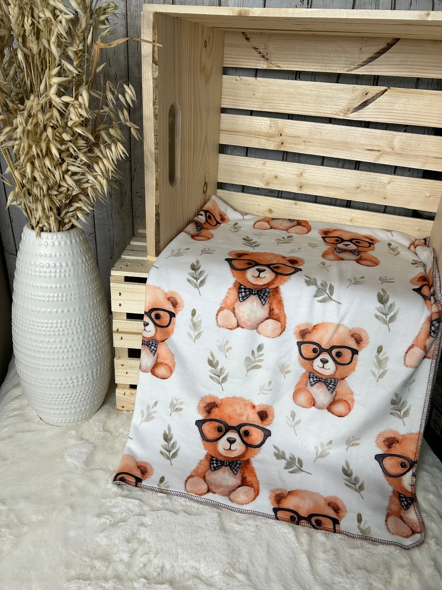 Couverture en squish ours a lunettes