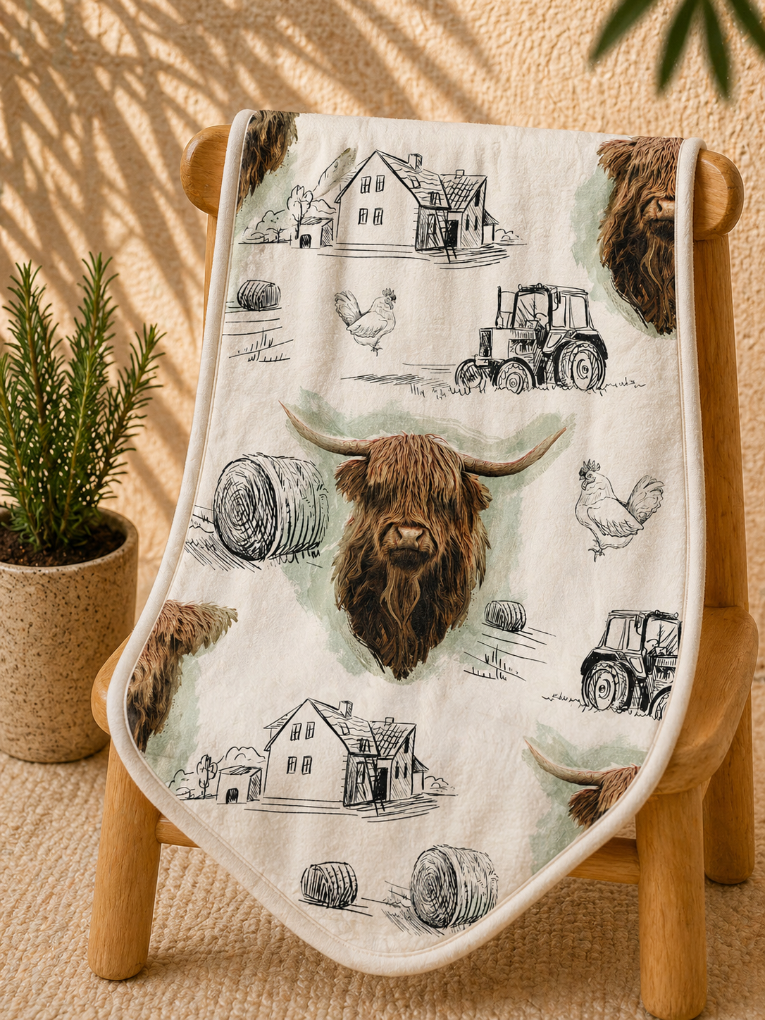 Couverture douceur  bœuf highland