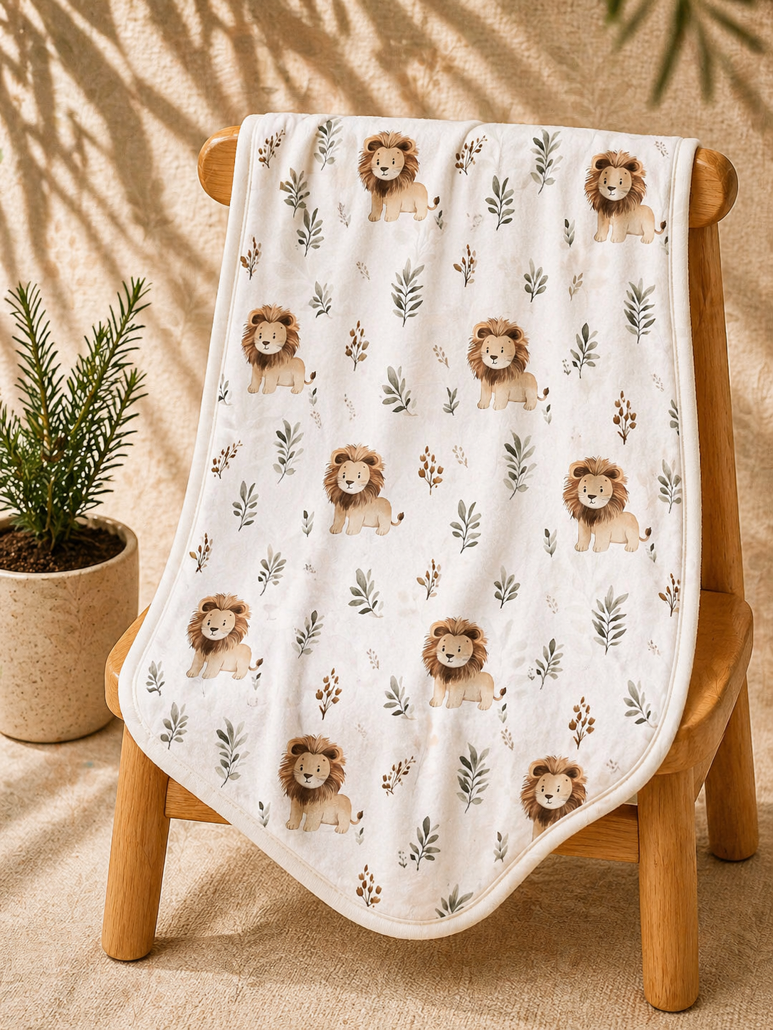 Couverture douceur  petit lion