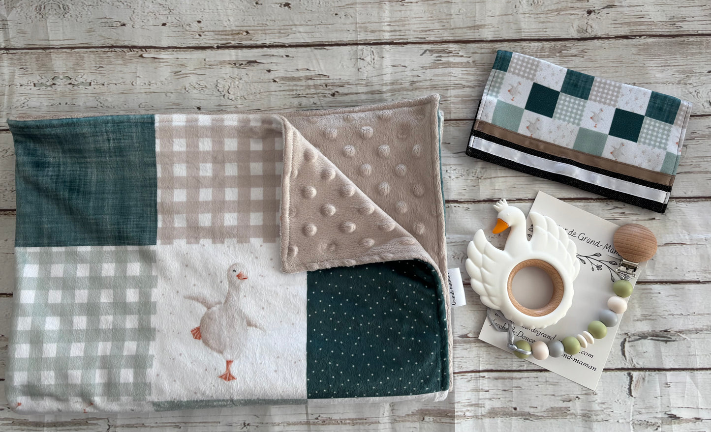 Ensemble cadeau patchwork oies