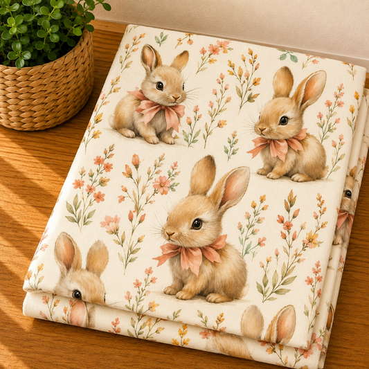 Couverture en squish petit lapin fleuri