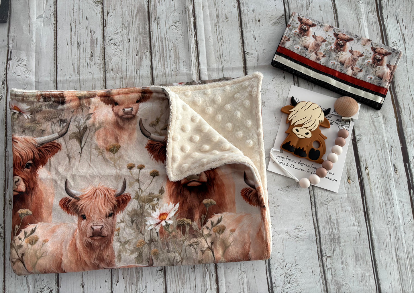 Ensemble cadeau highland fleuri